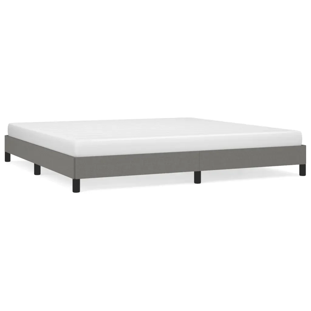 Letto matrimoniale | Letto per adulti | Giroletto senza Materasso Grigio Scuro 200x200 cm Tessuto