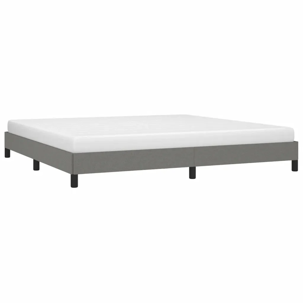 Letto matrimoniale | Letto per adulti | Giroletto senza Materasso Grigio Scuro 200x200 cm Tessuto - Image 4