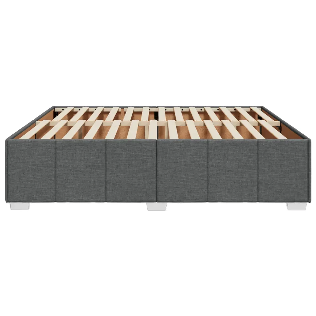 Letto matrimoniale | Letto per adulti | Giroletto senza Materasso Grigio Scuro 200x200 cm Tessuto - Image 5