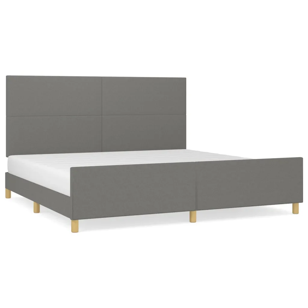 Letto matrimoniale | Letto per adulti | Giroletto senza Materasso Grigio Scuro 200x200 cm Tessuto