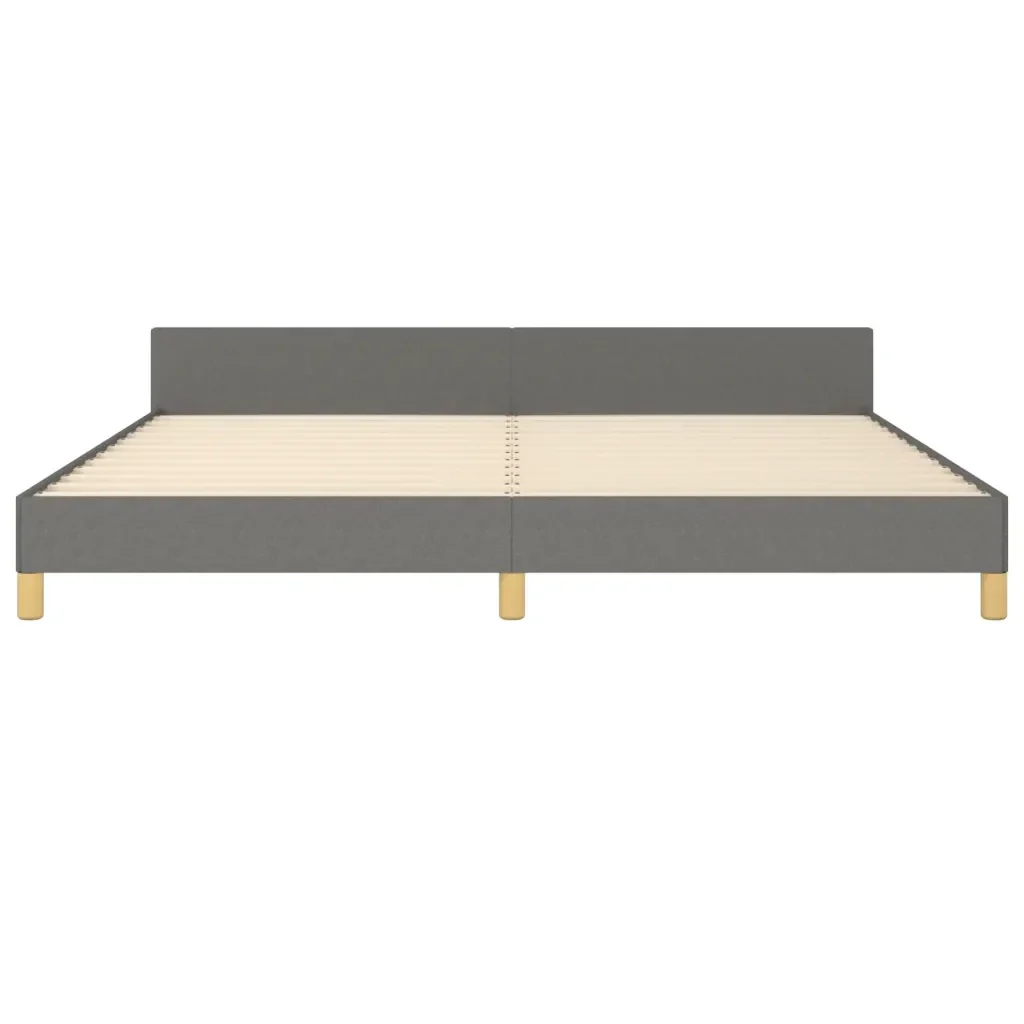 Letto matrimoniale | Letto per adulti | Giroletto senza Materasso Grigio Scuro 200x200 cm Tessuto - Image 6