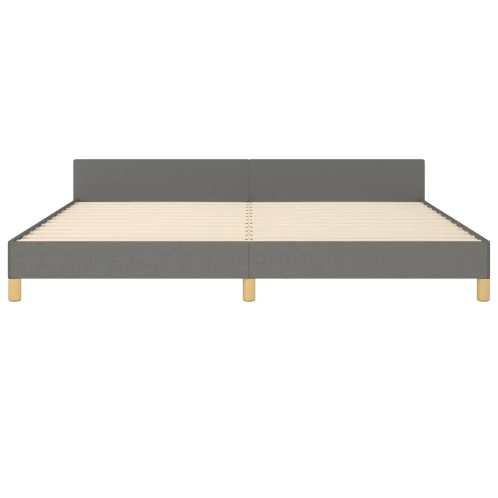 Letto matrimoniale | Letto per adulti | Giroletto senza Materasso Grigio Scuro 200x200 cm Tessuto - Image 6