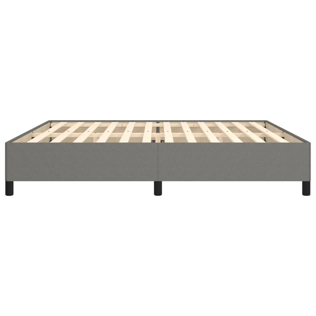 Letto matrimoniale | Letto per adulti | Giroletto senza Materasso Grigio Scuro 200x200 cm Tessuto - Image 6
