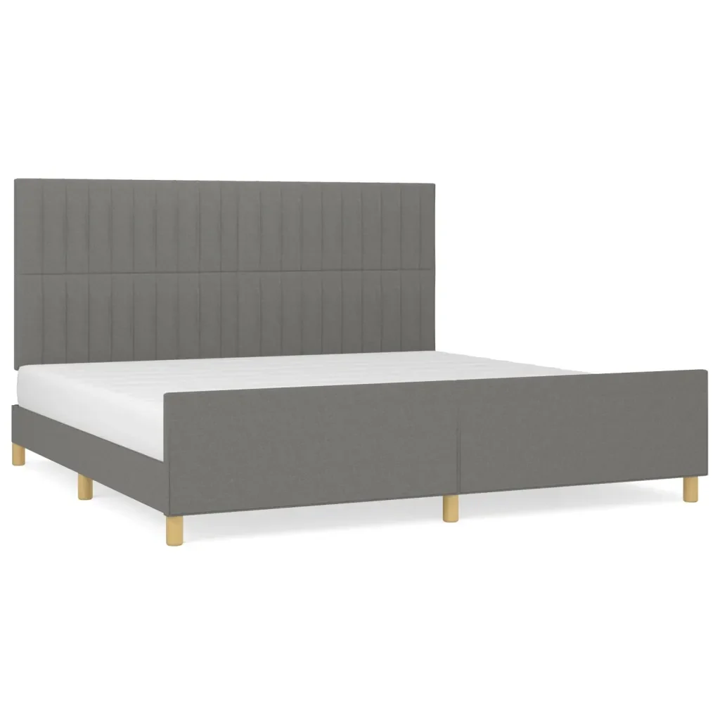 Letto matrimoniale | Letto per adulti | Giroletto senza Materasso Grigio Scuro 200x200 cm Tessuto