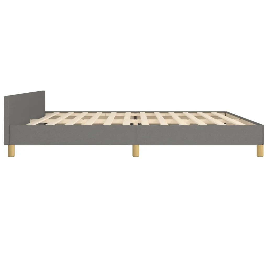 Letto matrimoniale | Letto per adulti | Giroletto senza Materasso Grigio Scuro 200x200 cm Tessuto - Image 7
