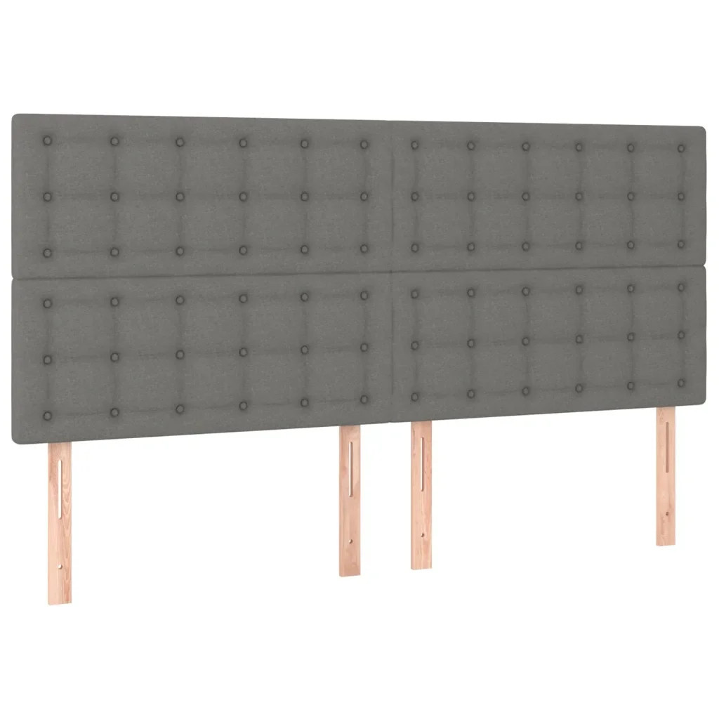 Letto matrimoniale | Letto per adulti | Giroletto senza Materasso Grigio Scuro 200x200 cm Tessuto - Image 9