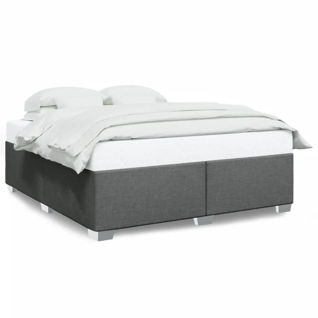Letto matrimoniale | Letto per adulti | Giroletto senza Materasso Grigio Scuro 200x200 cm Tessuto