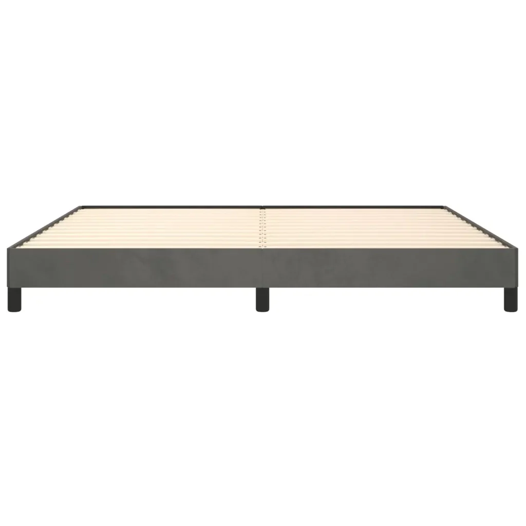 Letto matrimoniale | Letto per adulti | Giroletto senza Materasso Grigio Scuro 200x200 cm Velluto - Image 5
