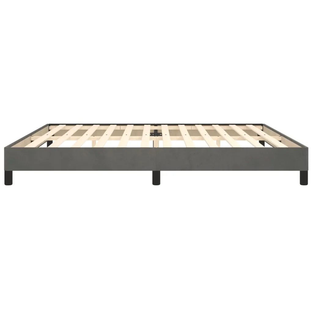 Letto matrimoniale | Letto per adulti | Giroletto senza Materasso Grigio Scuro 200x200 cm Velluto - Image 6