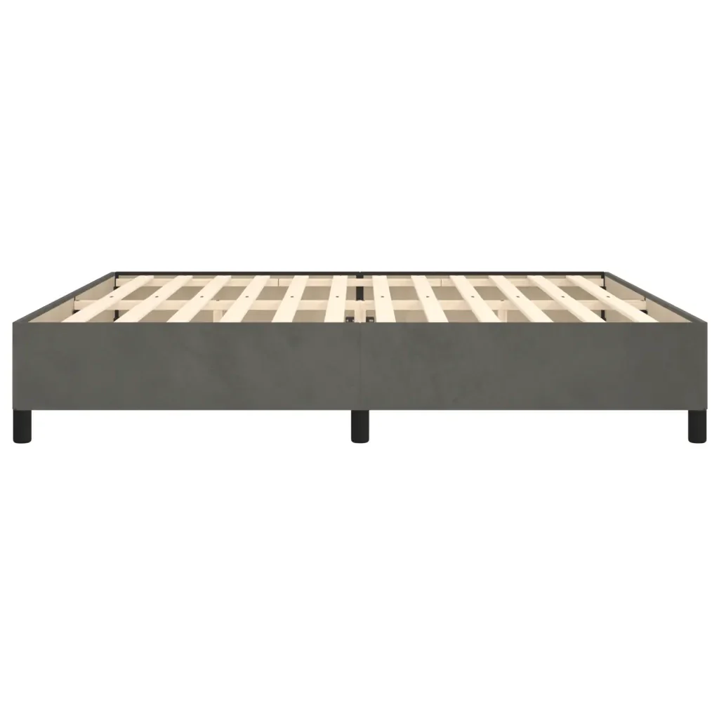 Letto matrimoniale | Letto per adulti | Giroletto senza Materasso Grigio Scuro 200x200 cm Velluto - Image 6