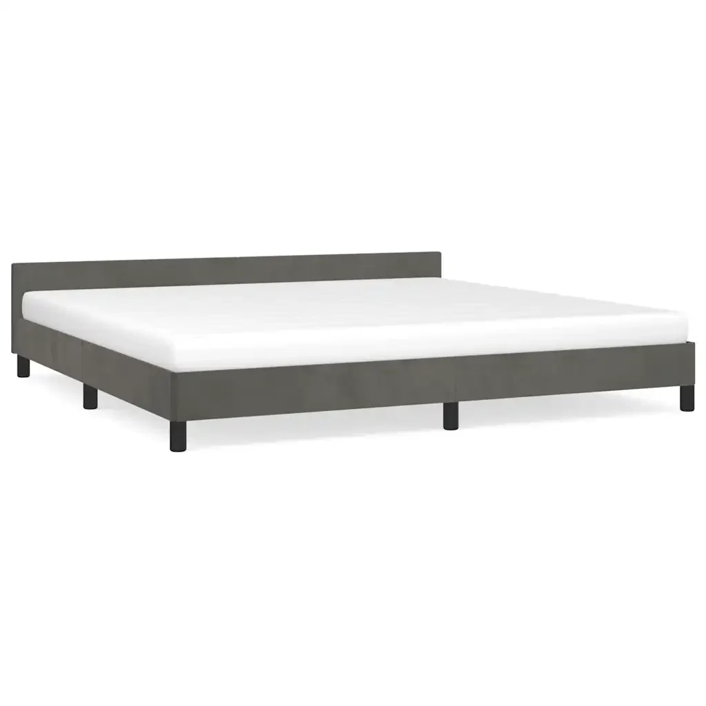 Letto matrimoniale | Letto per adulti | Giroletto senza Materasso Grigio Scuro 200x200 cm Velluto