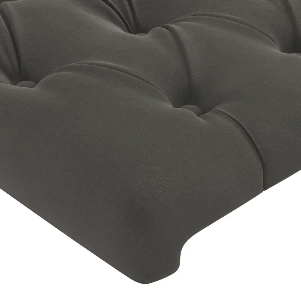 Letto matrimoniale | Letto per adulti | Giroletto senza Materasso Grigio Scuro 200x200 cm Velluto - Image 10