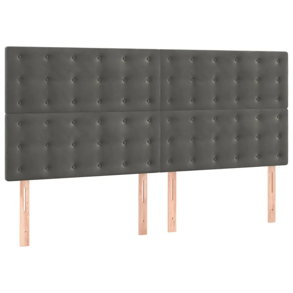 Letto matrimoniale | Letto per adulti | Giroletto senza Materasso Grigio Scuro 200x200 cm Velluto - Image 8