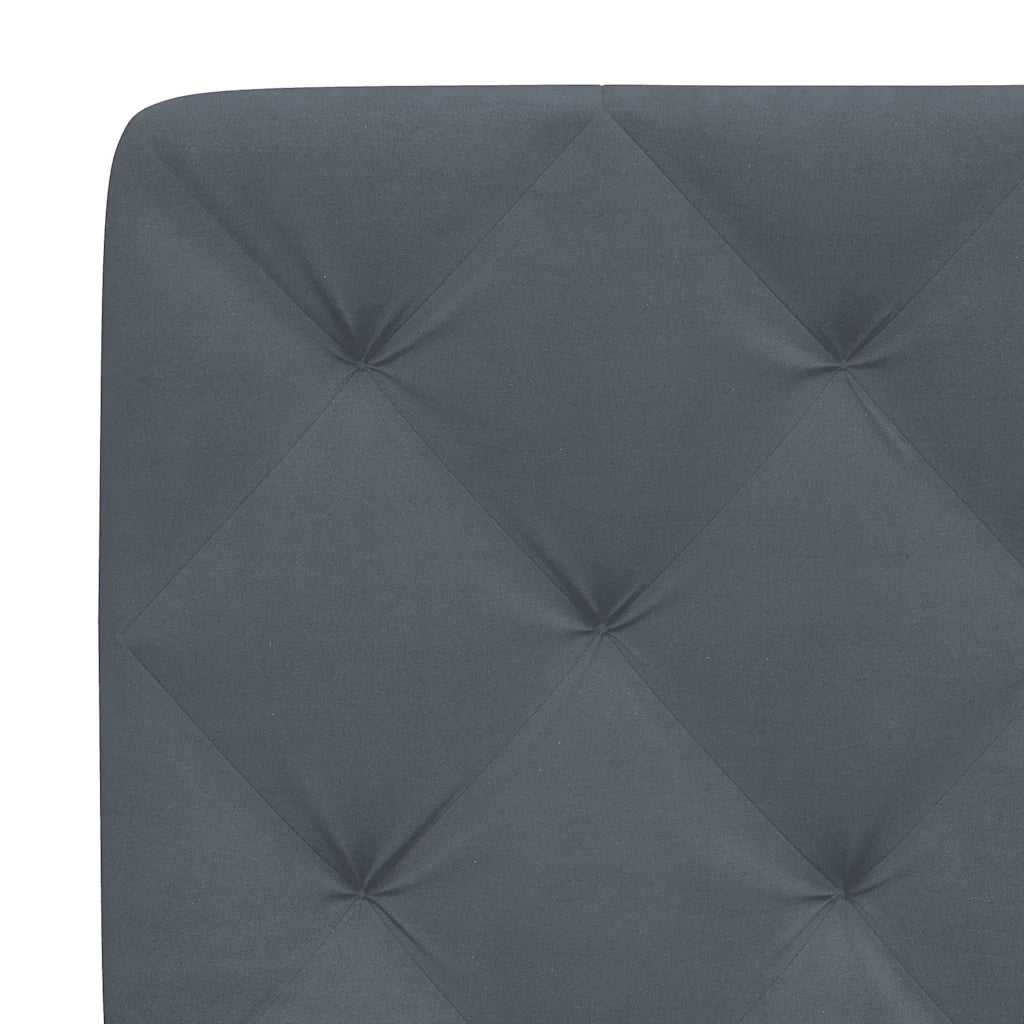 Letto matrimoniale | Letto per adulti | Giroletto senza Materasso Grigio Scuro 200x200 cm Velluto - Image 10
