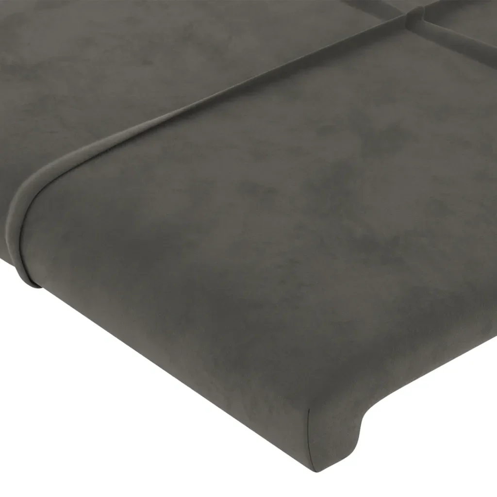 Letto matrimoniale | Letto per adulti | Giroletto senza Materasso Grigio Scuro 200x200 cm Velluto - Image 10