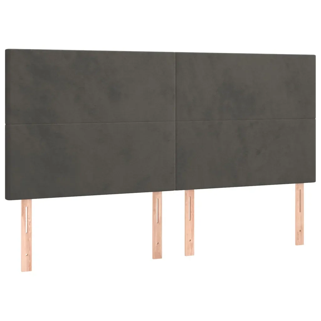 Letto matrimoniale | Letto per adulti | Giroletto senza Materasso Grigio Scuro 200x200 cm Velluto - Image 9