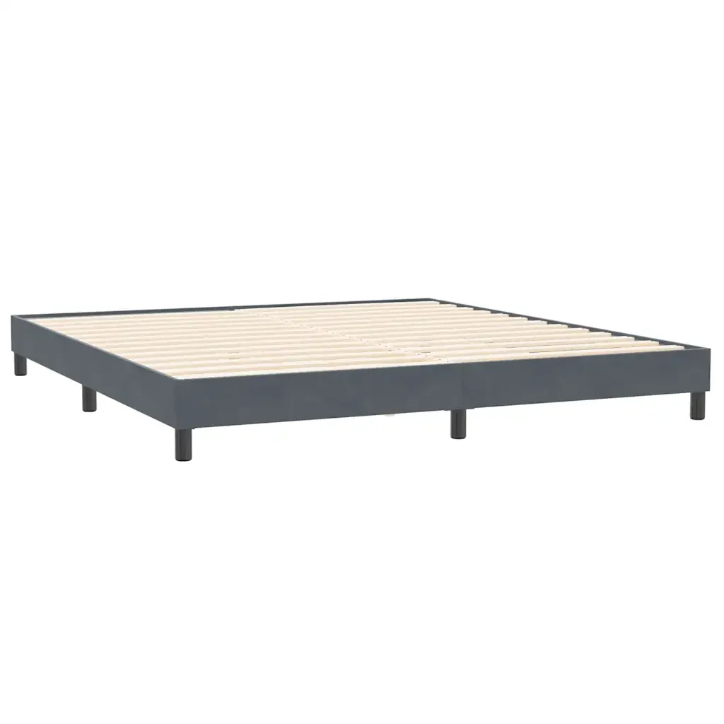 Letto matrimoniale | Letto per adulti | Giroletto senza Materasso Grigio Scuro 200x210 cm Velluto