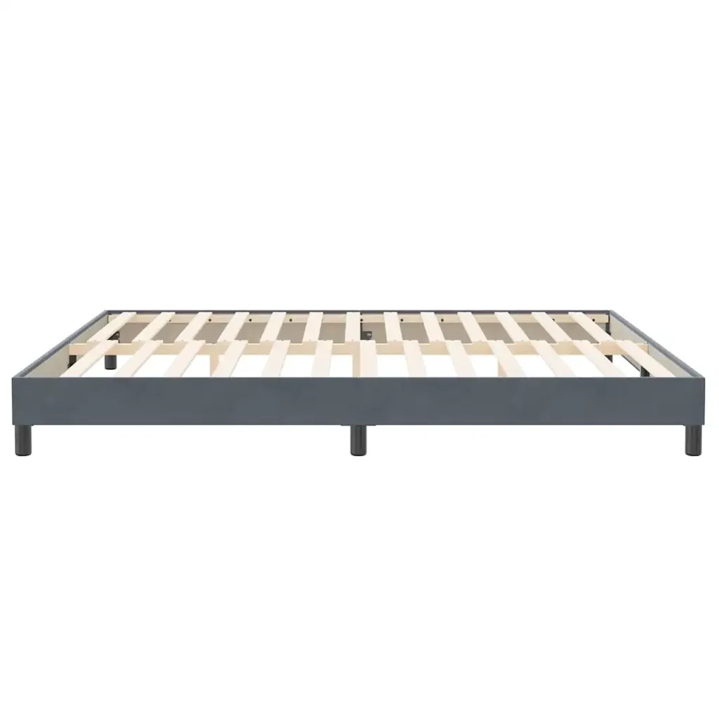 Letto matrimoniale | Letto per adulti | Giroletto senza Materasso Grigio Scuro 200x220 cm Velluto - Image 6