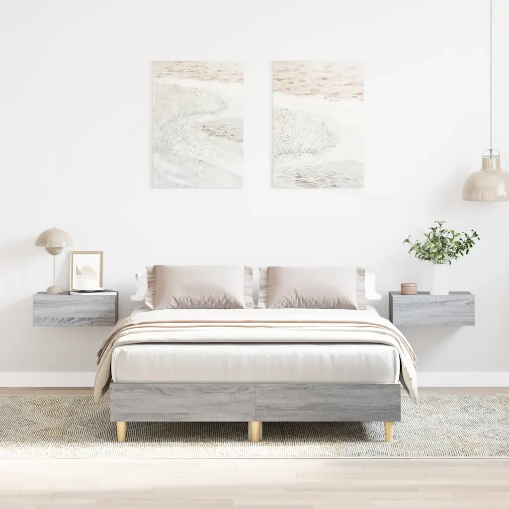 Letto matrimoniale | Letto per adulti | Giroletto senza Materasso Grigio Sonoma 120x200 cm Truciolato - Image 2
