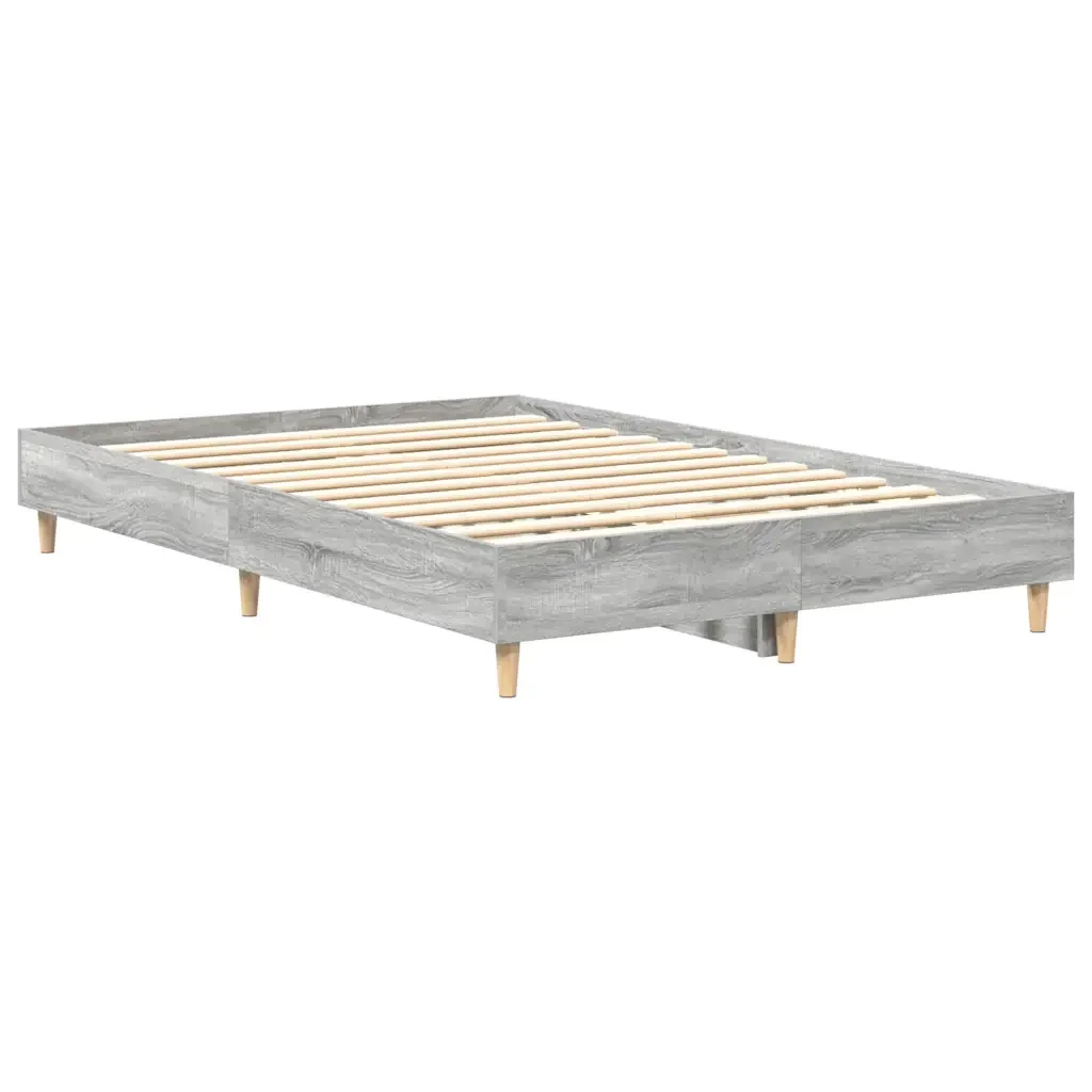 Letto matrimoniale | Letto per adulti | Giroletto senza Materasso Grigio Sonoma 120x200 cm Truciolato - Image 7