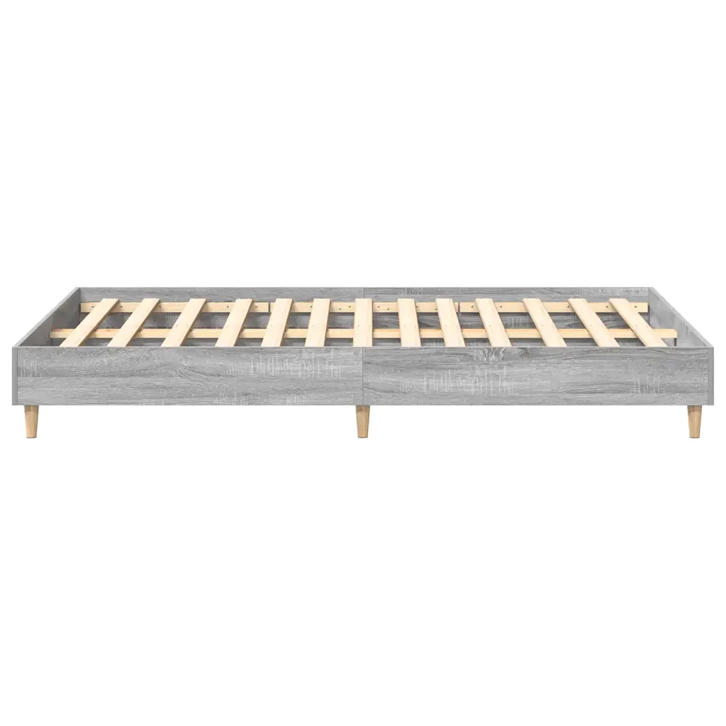 Letto matrimoniale | Letto per adulti | Giroletto senza Materasso Grigio Sonoma 135x190cm in Truciolato - Image 6