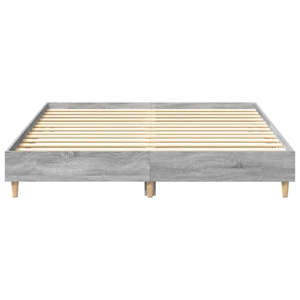 Letto matrimoniale | Letto per adulti | Giroletto senza Materasso Grigio Sonoma 140x200 cm Truciolato - Image 5