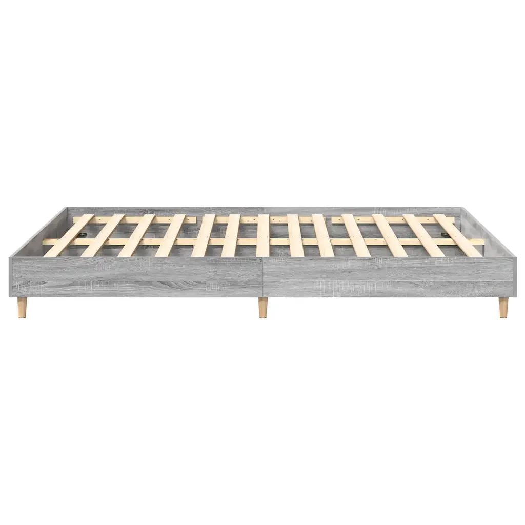 Letto matrimoniale | Letto per adulti | Giroletto senza Materasso Grigio Sonoma 150x200 cm Truciolato - Image 6