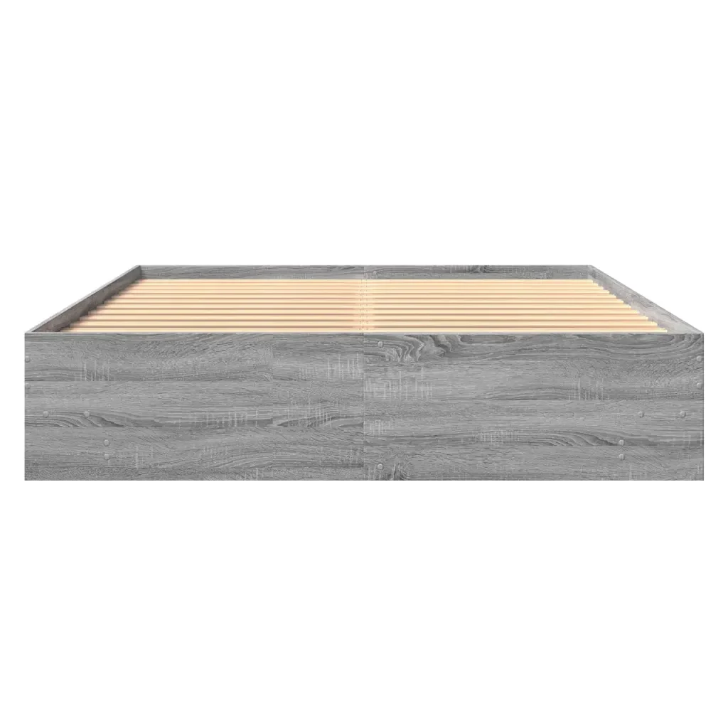 Letto matrimoniale | Letto per adulti | Giroletto senza Materasso Grigio Sonoma 160x200 cm Truciolato - Image 5