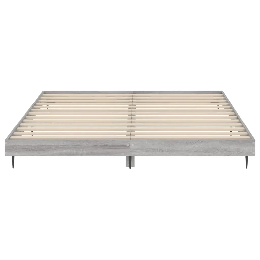 Letto matrimoniale | Letto per adulti | Giroletto senza Materasso Grigio Sonoma 160x200 cm Truciolato - Image 6