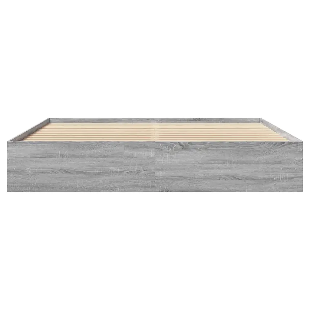 Letto matrimoniale | Letto per adulti | Giroletto senza Materasso Grigio Sonoma 180x200 cm Truciolato - Image 5