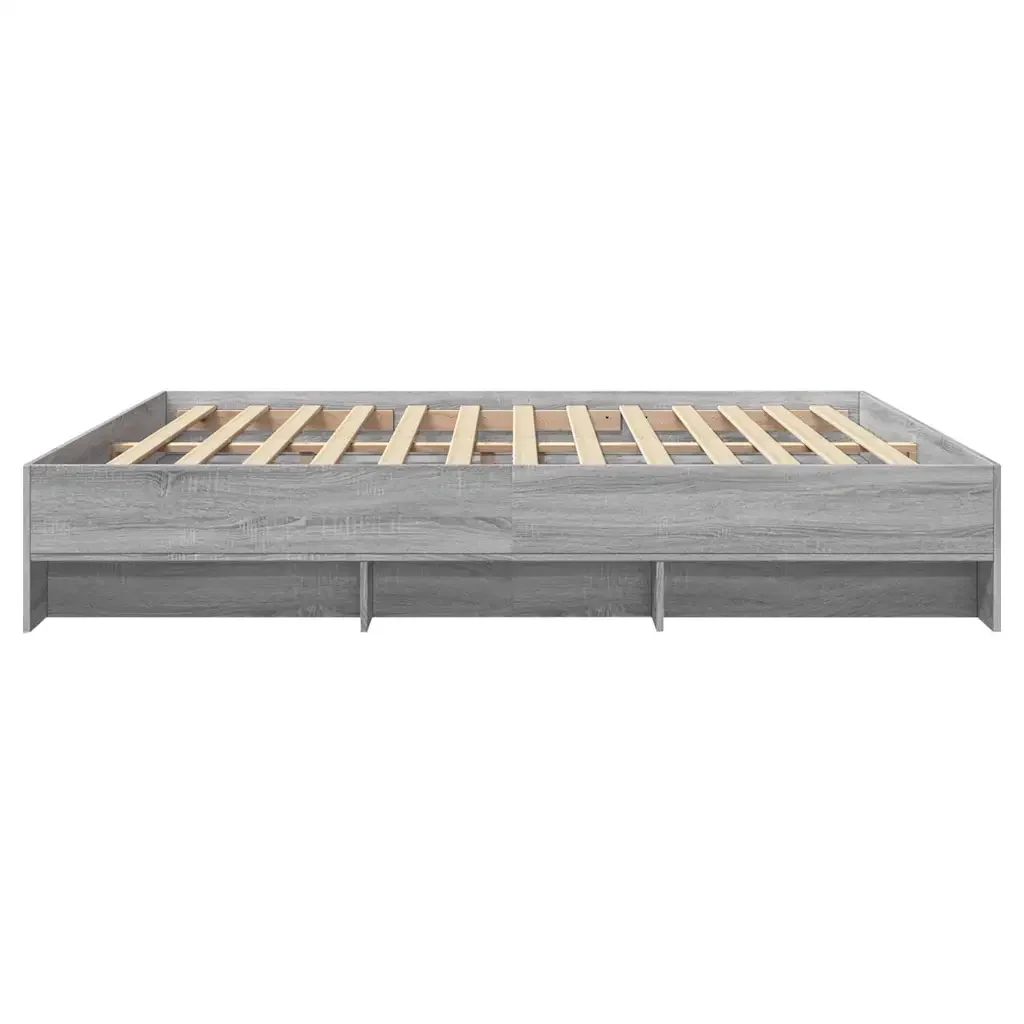 Letto matrimoniale | Letto per adulti | Giroletto senza Materasso Grigio Sonoma 180x200 cm Truciolato - Image 6