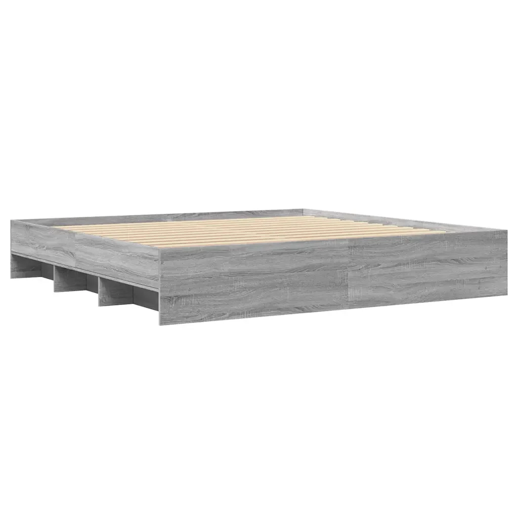 Letto matrimoniale | Letto per adulti | Giroletto senza Materasso Grigio Sonoma 180x200 cm Truciolato - Image 7