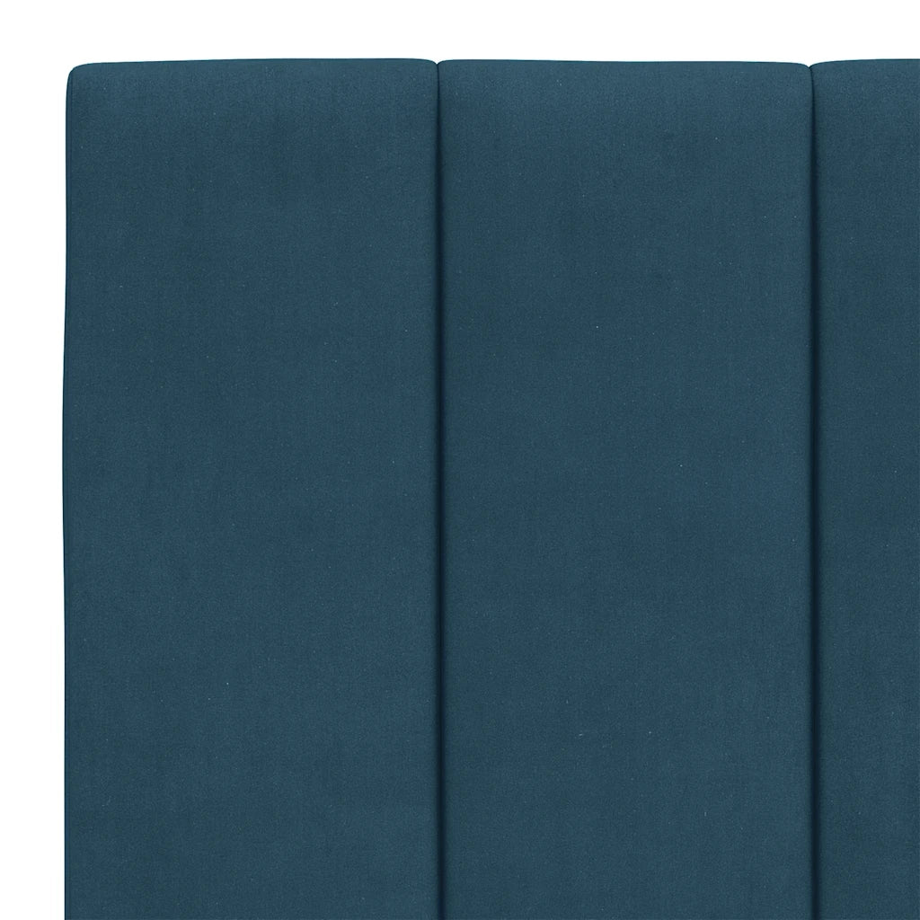 Letto matrimoniale | Letto per adulti | Giroletto senza Materasso Hanko Blu 140x190 cm in Velluto - Image 10
