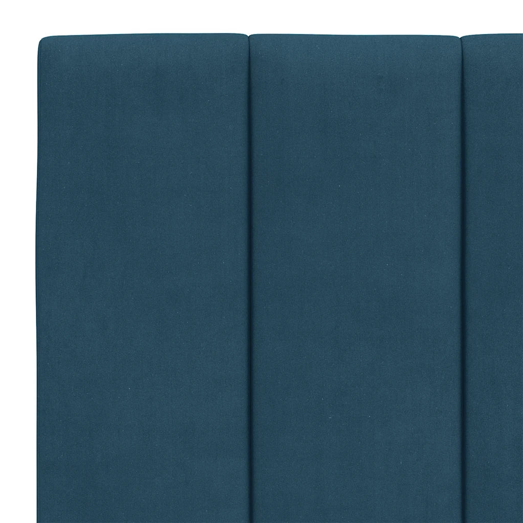 Letto matrimoniale | Letto per adulti | Giroletto senza Materasso Hanko Blu 140x200 cm in Velluto - Image 10