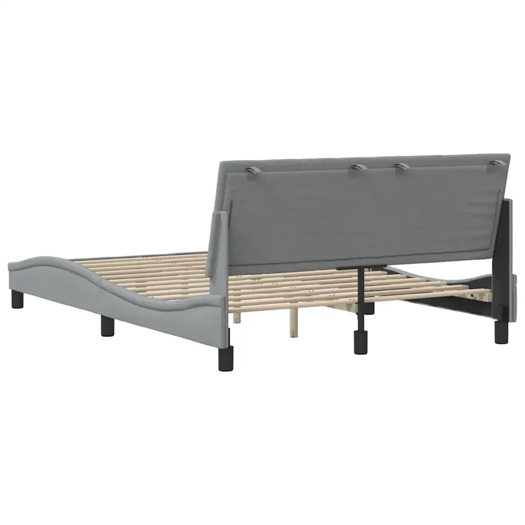 Letto matrimoniale | Letto per adulti | Giroletto senza Materasso Hanko Grigio Chiaro 120x200 cm Tessuto - Image 9