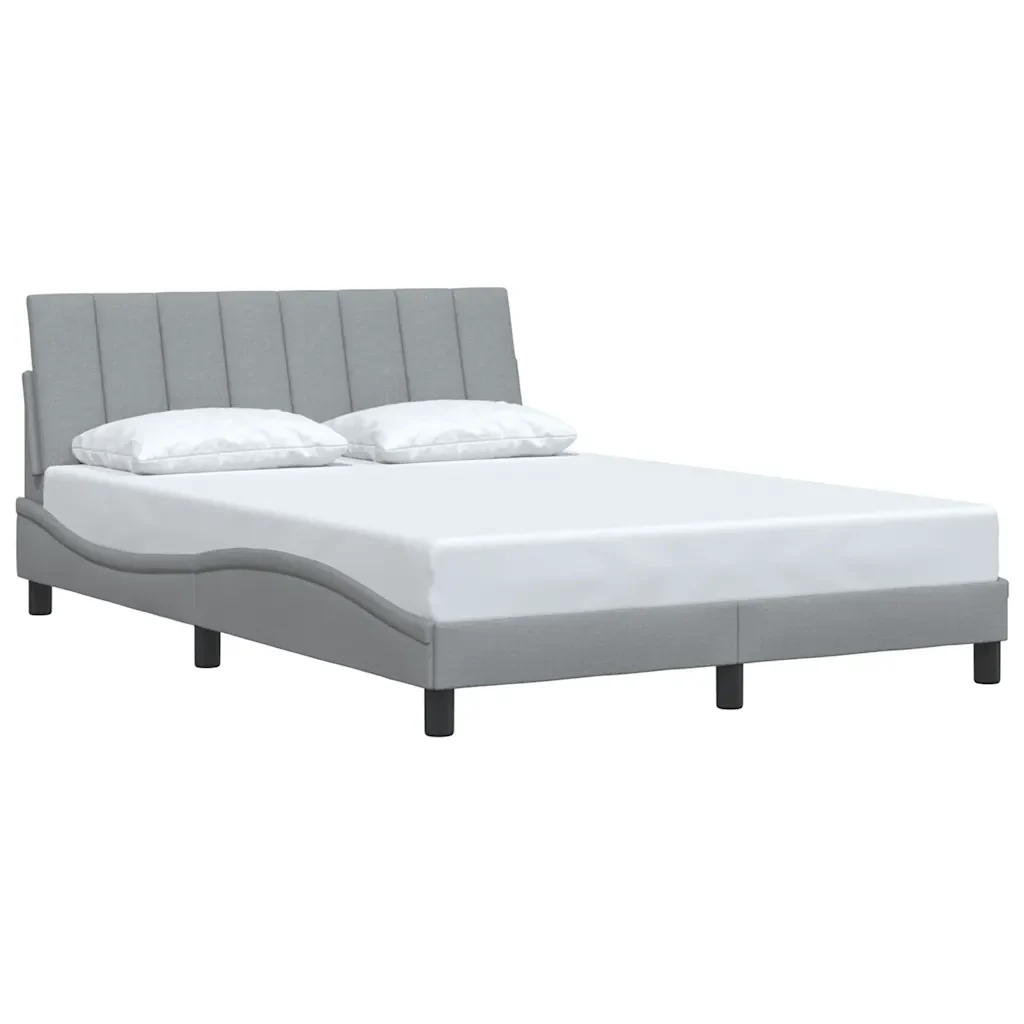 Letto matrimoniale | Letto per adulti | Giroletto senza Materasso Hanko Grigio Chiaro 140x200 cm Tessuto - Image 3