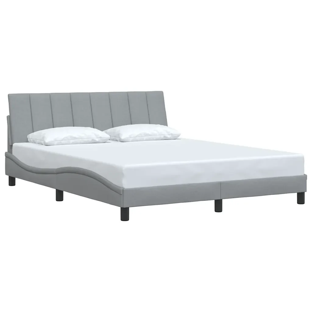 Letto matrimoniale | Letto per adulti | Giroletto senza Materasso Hanko Grigio Chiaro 160x200 cm Tessuto - Image 4