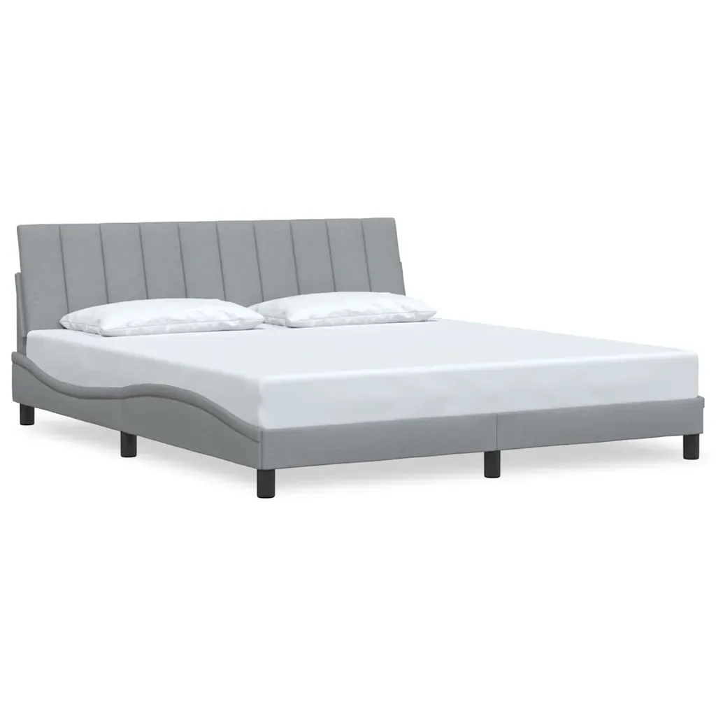 Letto matrimoniale | Letto per adulti | Giroletto senza Materasso Hanko Grigio Chiaro 180x200 cm Tessuto