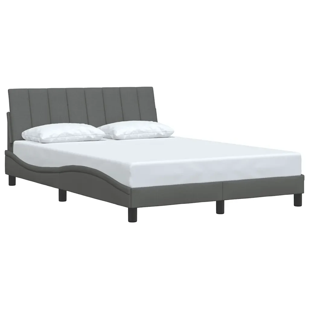 Letto matrimoniale | Letto per adulti | Giroletto senza Materasso Hanko Grigio Scuro 120x200 cm Tessuto - Image 3