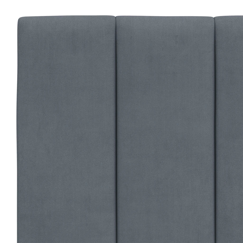Letto matrimoniale | Letto per adulti | Giroletto senza Materasso Hanko Grigio Scuro 140x190 cm Velluto - Image 10
