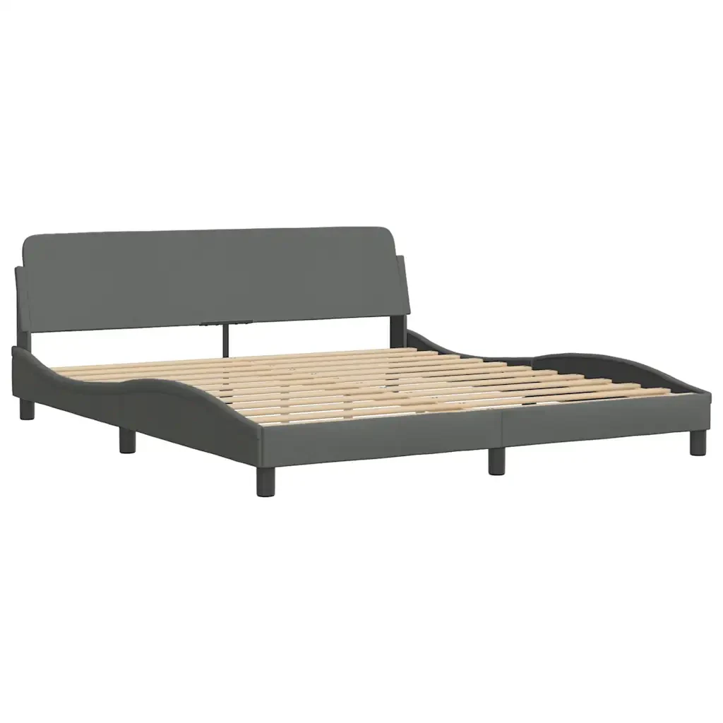 Letto matrimoniale | Letto per adulti | Giroletto senza Materasso Hanko Grigio Scuro 180x200 cm Tessuto - Image 7