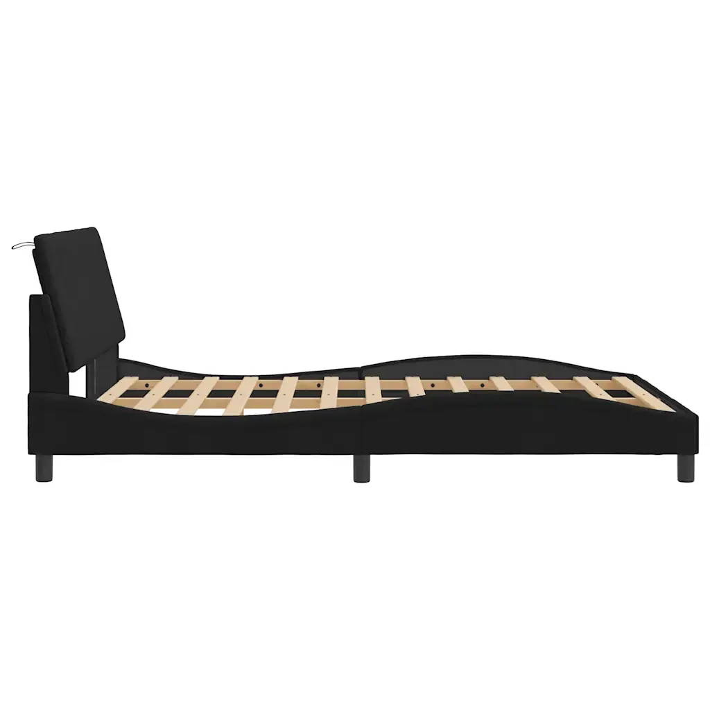 Letto matrimoniale | Letto per adulti | Giroletto senza Materasso Hanko Nero 120x200 cm Velluto - Image 6