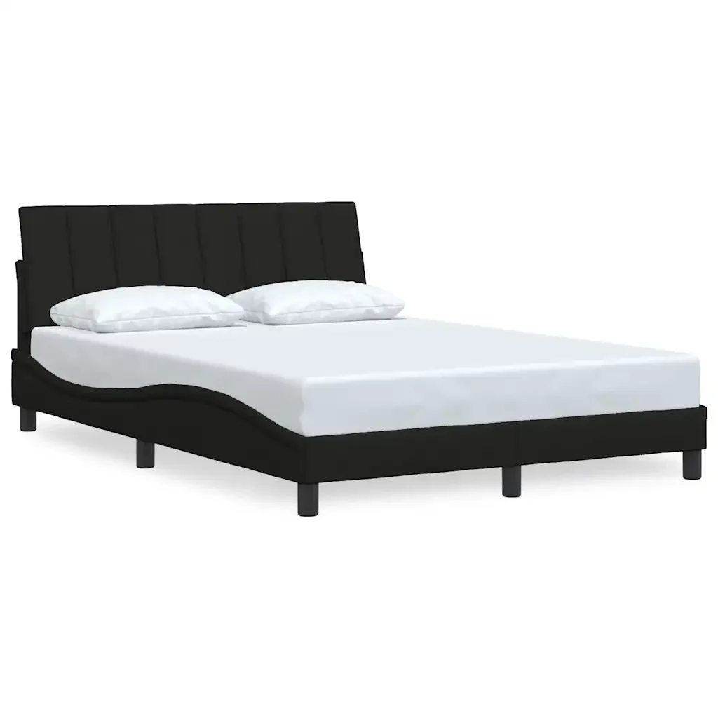Letto matrimoniale | Letto per adulti | Giroletto senza Materasso Hanko Nero 140x200 cm in Tessuto