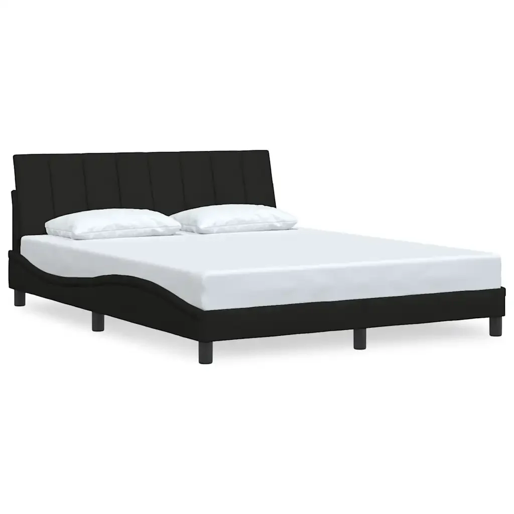 Letto matrimoniale | Letto per adulti | Giroletto senza Materasso Hanko Nero 160x200 cm in Tessuto