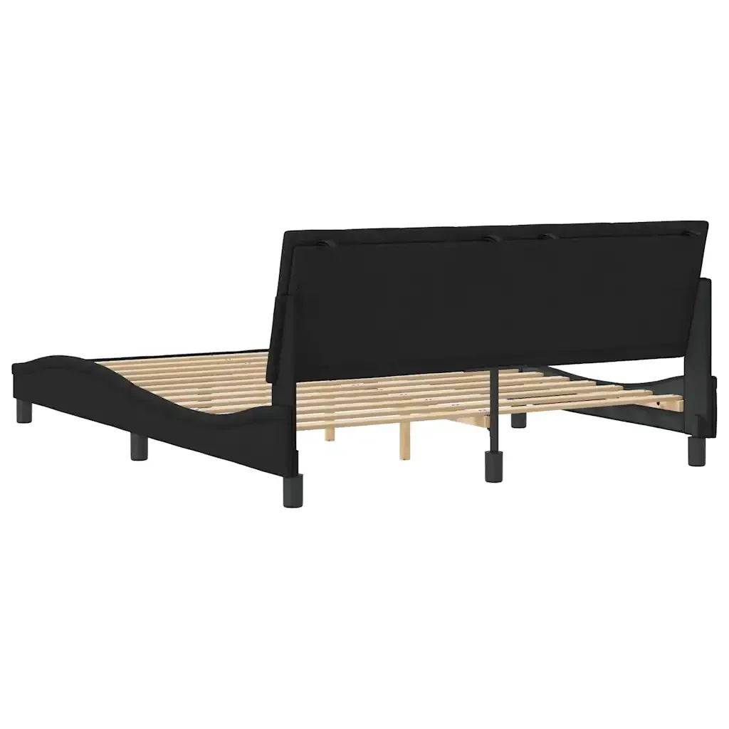 Letto matrimoniale | Letto per adulti | Giroletto senza Materasso Hanko Nero 160x200 cm in Velluto - Image 7