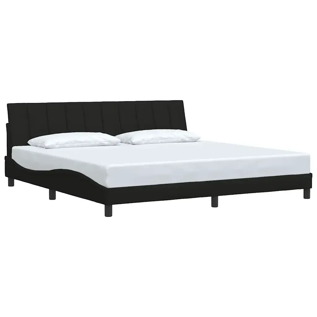 Letto matrimoniale | Letto per adulti | Giroletto senza Materasso Hanko Nero 200x200 cm in Tessuto - Image 3
