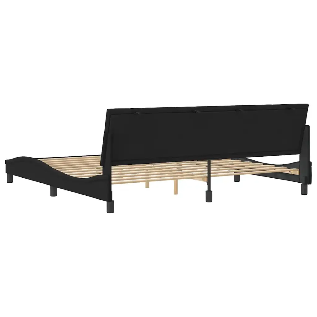 Letto matrimoniale | Letto per adulti | Giroletto senza Materasso Hanko Nero 200x200 cm in Velluto - Image 7