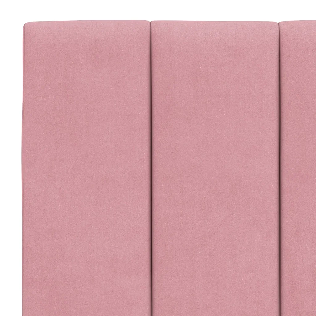 Letto matrimoniale | Letto per adulti | Giroletto senza Materasso Hanko Rosa 140x190 cm in Velluto - Image 10