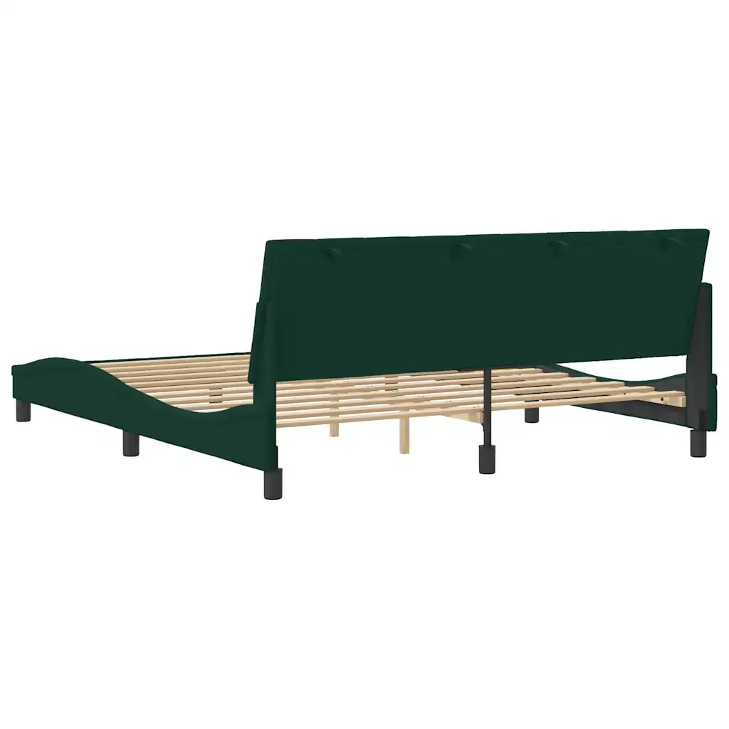 Letto matrimoniale | Letto per adulti | Giroletto senza Materasso Hanko Verde Scuro 180x200 cm in Velluto - Image 7