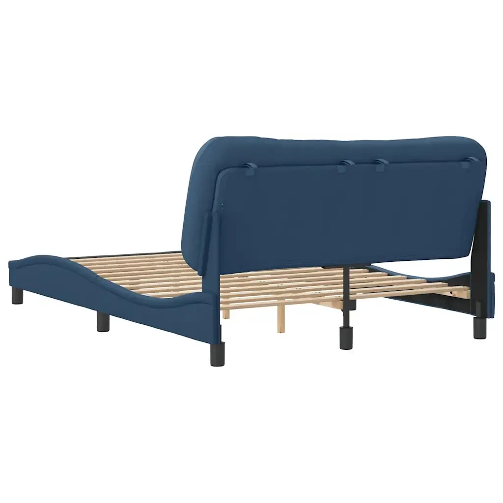 Letto matrimoniale | Letto per adulti | Giroletto senza Materasso Hvar Blu 140x200 cm in Tessuto - Image 6